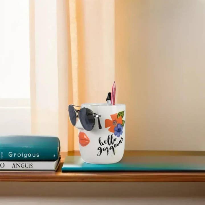 Young's - Wholesale Pencil Holder - Ceramic Eye Glass Pencil Cup (SKU#: 20178)