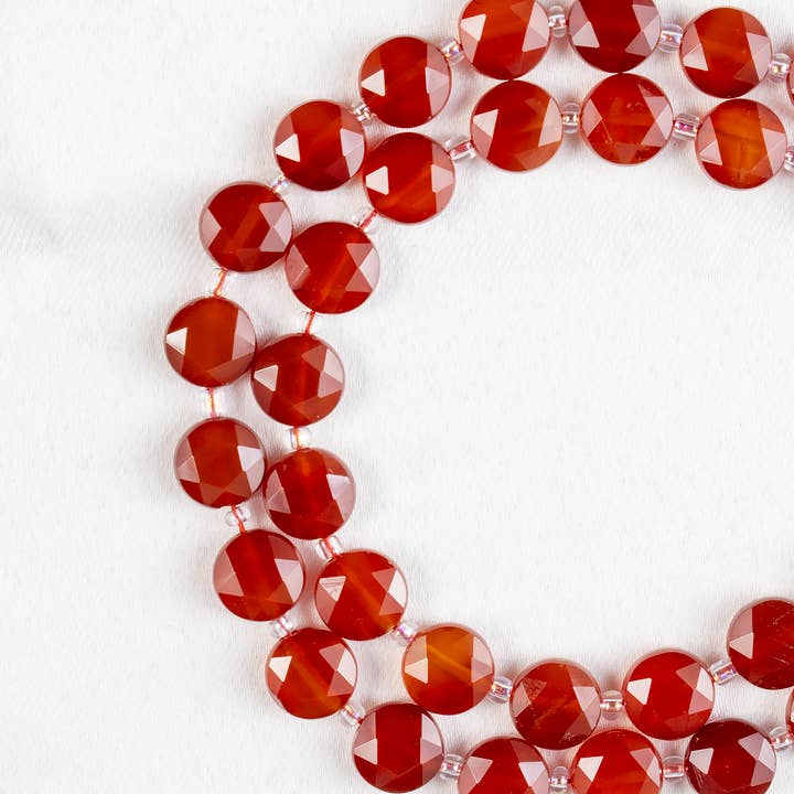 Soothing Crystals Beads - Wholesale Beads - Heishi Disc Beads | Red Onyx | Flat Crystal Beads6