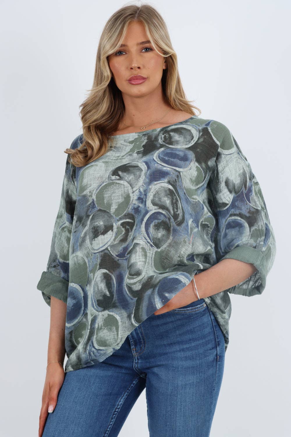 Miss Bold – wholesale Blouse – Women’s – Italian Circle Print Cotton Top6