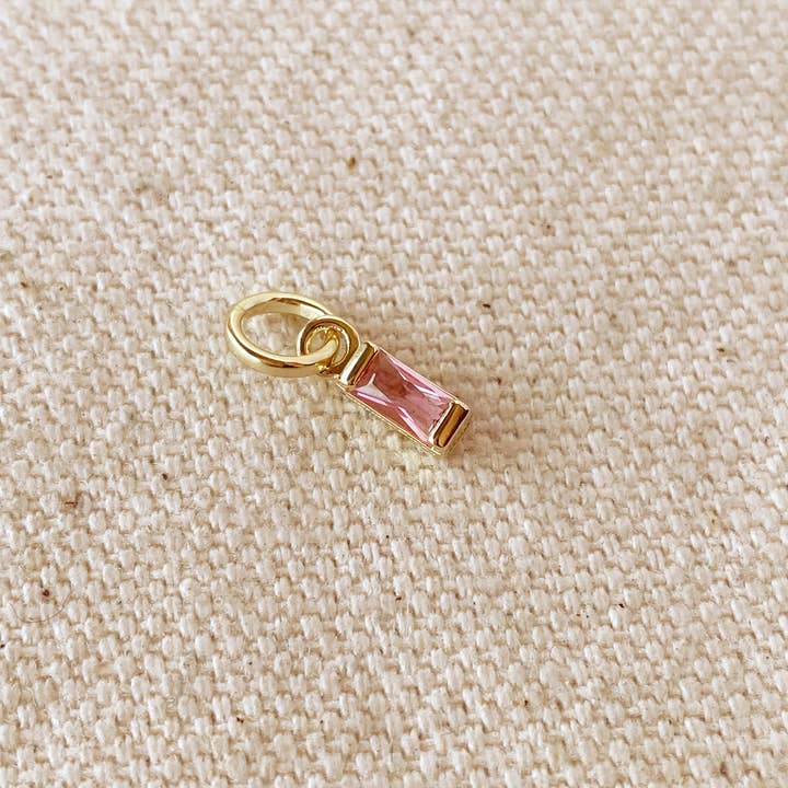 GoldFi - Wholesale Individual Charm/Pendant - 18k Gold Filled Baguette Birthstone Charm4