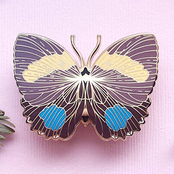 Alfiler esmaltado Aegina Numberwing Butterfly (Callicore lyca) para venta al por mayor de Alum and Ink