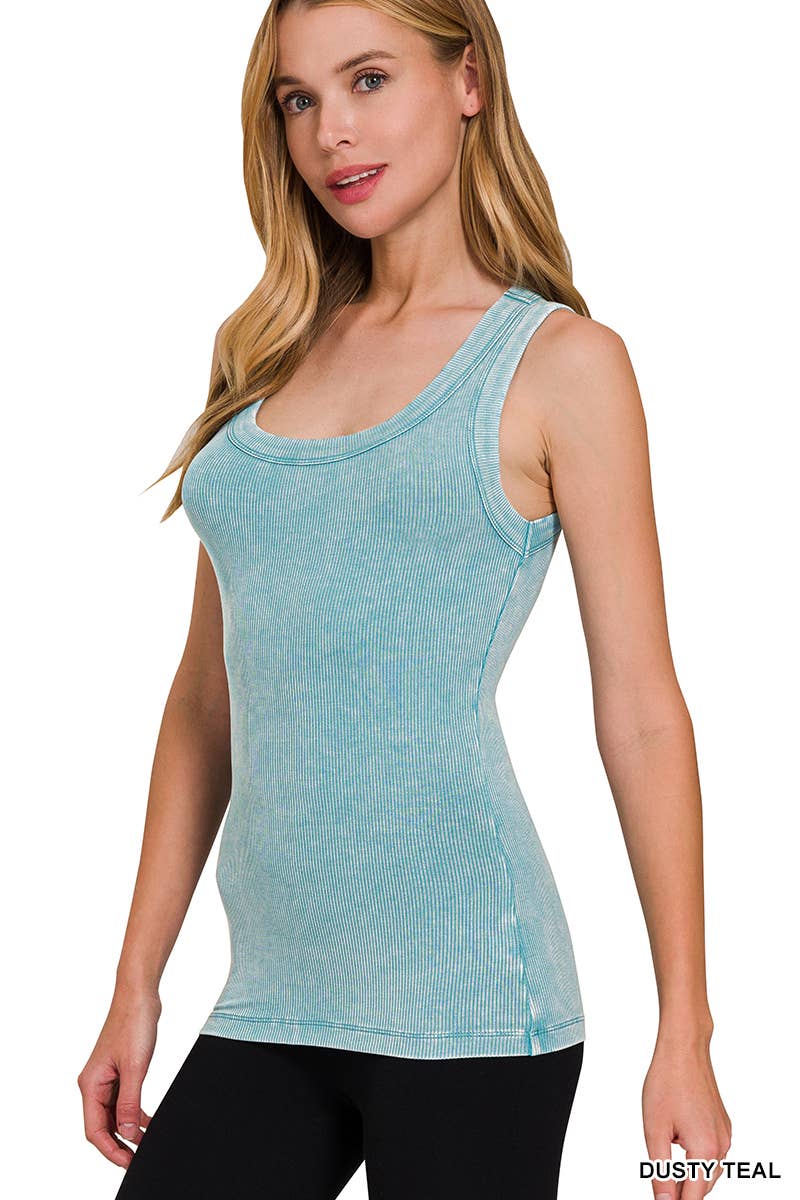 Vanilla Monkey - Wholesale Tank Top - Women's - Washed Ribbed Scoop Neck Tank Top7
