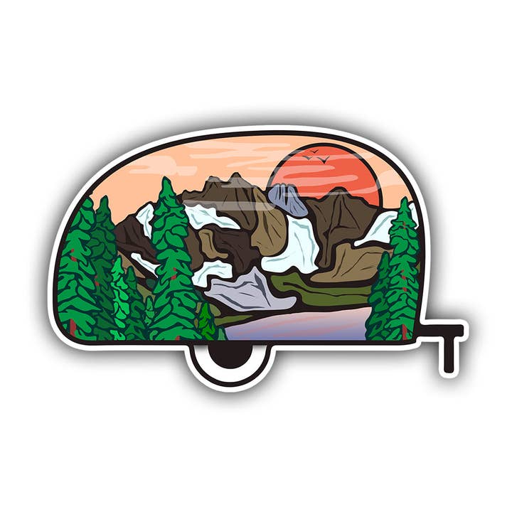 Camper Landscape Aufkleber für den Großhandel von HackStickers