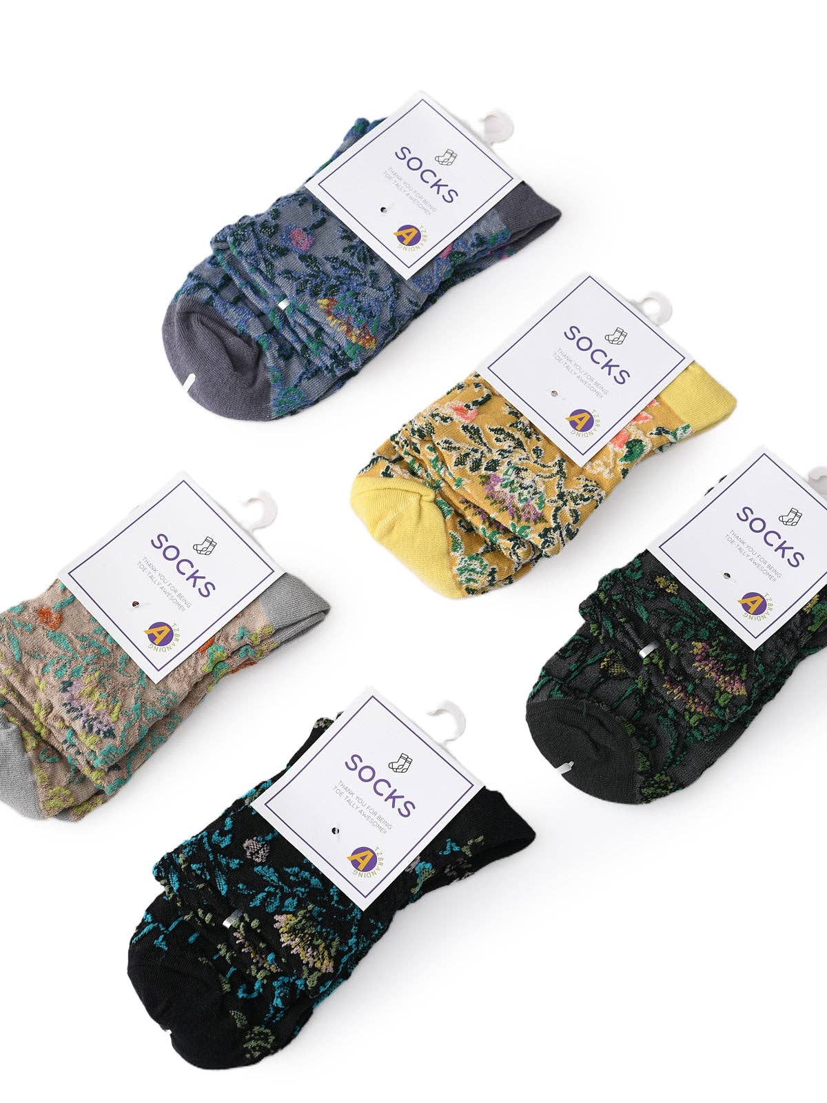 Funkyrel® Atzbranding Limited – wholesale Strumpor - Dam – Rufia - 3D-blommiga bohemiska damstrumpor12