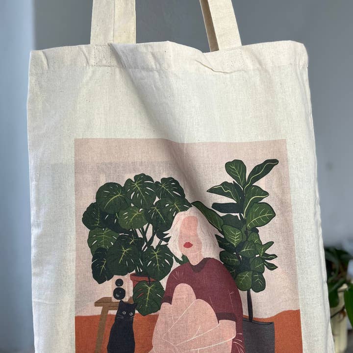 plantyintroverts – wholesale Bärkasse - Dam – Tygväska - Plantlady, Monstera, Fol Tree, Kattväska1