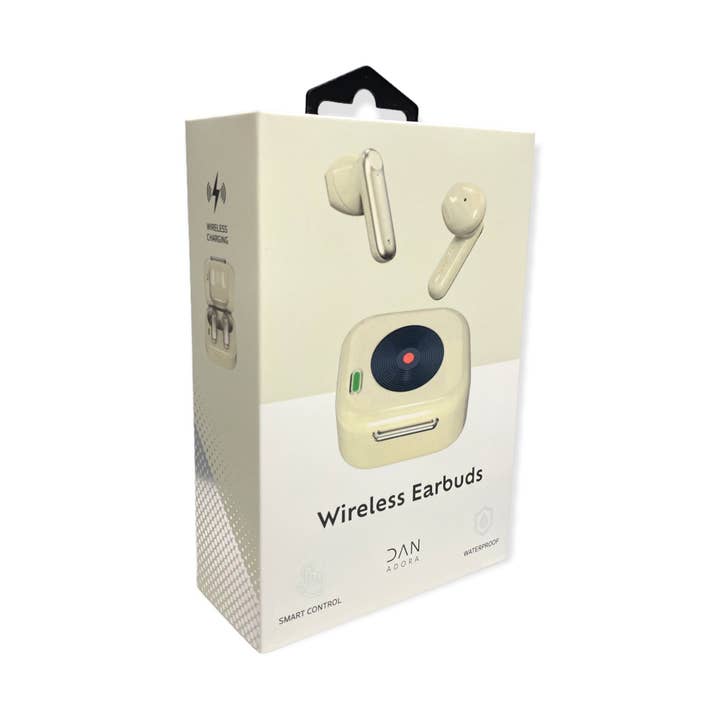 Bluetooth Earphones Retro Design- Ivory for wholesale by Funky Rico Inc