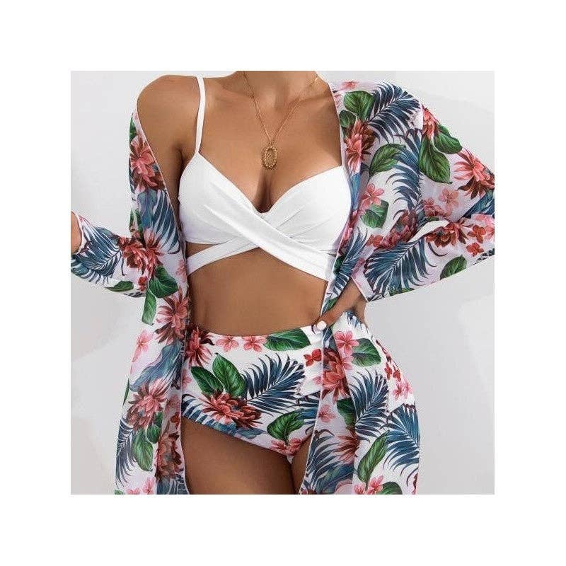 Ekartini - Wholesale Two Piece Swimsuit - Women's - Printed Sunscreen Beach Steel Brace Swimsuit Three Piece Set2