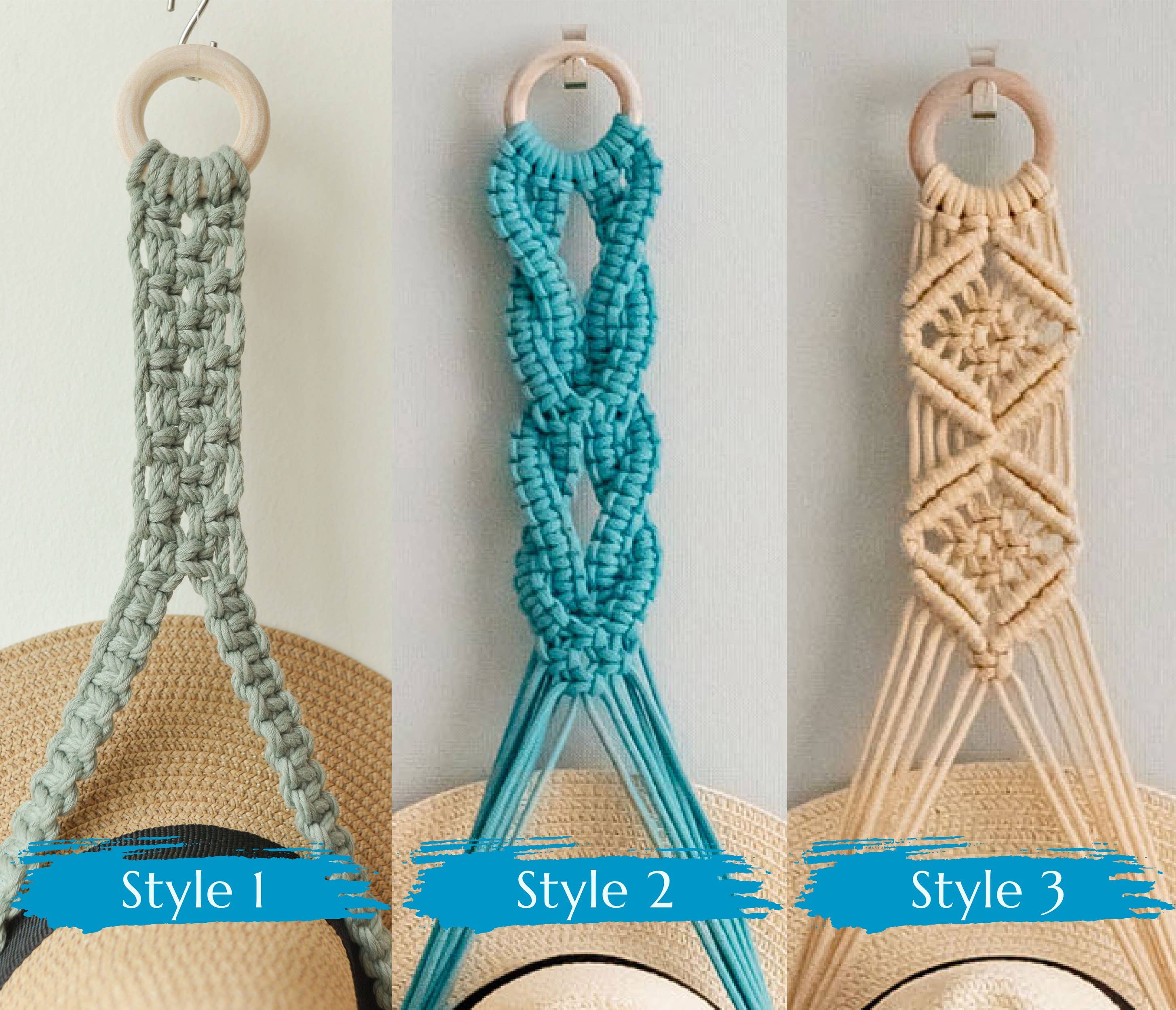 BeanDaikon - Wholesale Hat Rack - Boho Macrame Hat Hanger, Hat Organizer H012