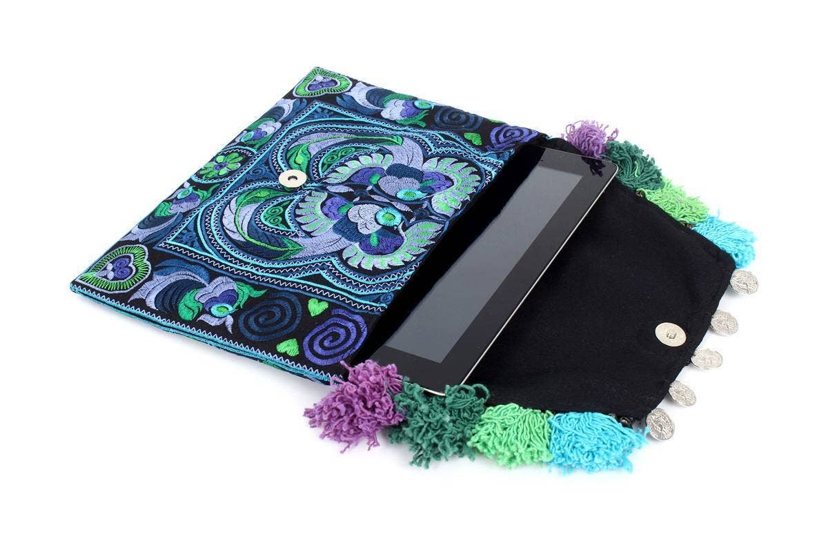 SIBYLLADELPHICA – Engroshandel Clutch - Dame – Brokad broderet clutch med påfuglemotiv1