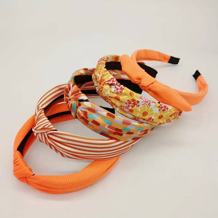 Kate Tuesday Jewelry - Wholesale Fashion Headband - Women's - Orange Sunshine Knotted Headband Pack of 51