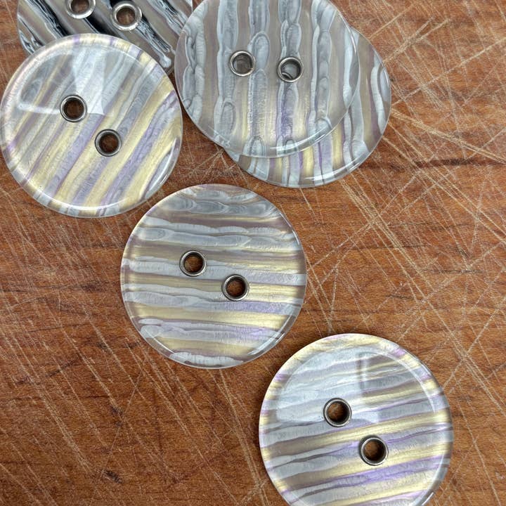 16-0505 - 60L (38mm) Silver Pearl Eyelet Coat Button for wholesale by The Button Company