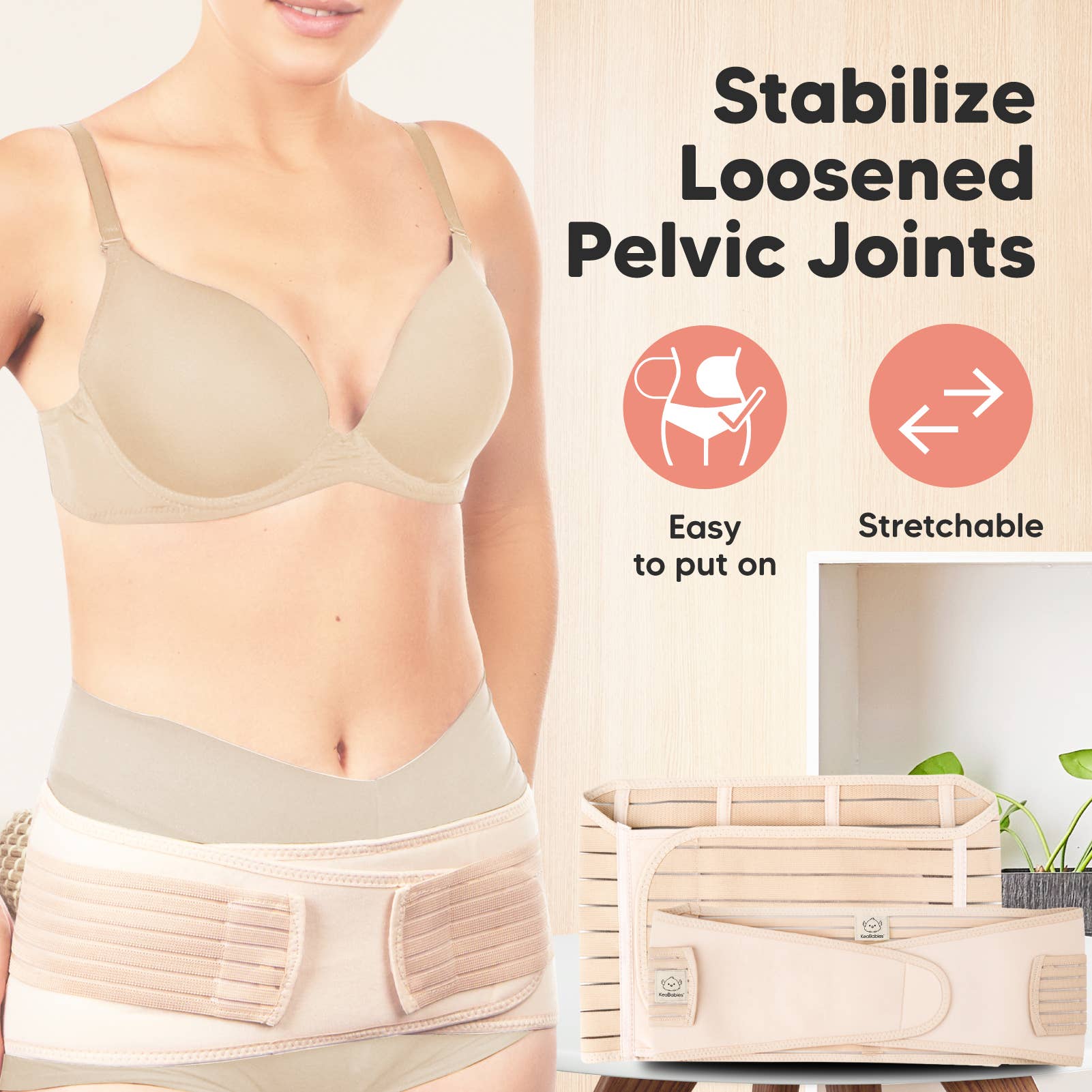 KeaBabies – wholesale Belly band – Maternity – KeaBabies Revive 3 in 1 Postpartum Belt (Classic Ivory, M/L)6