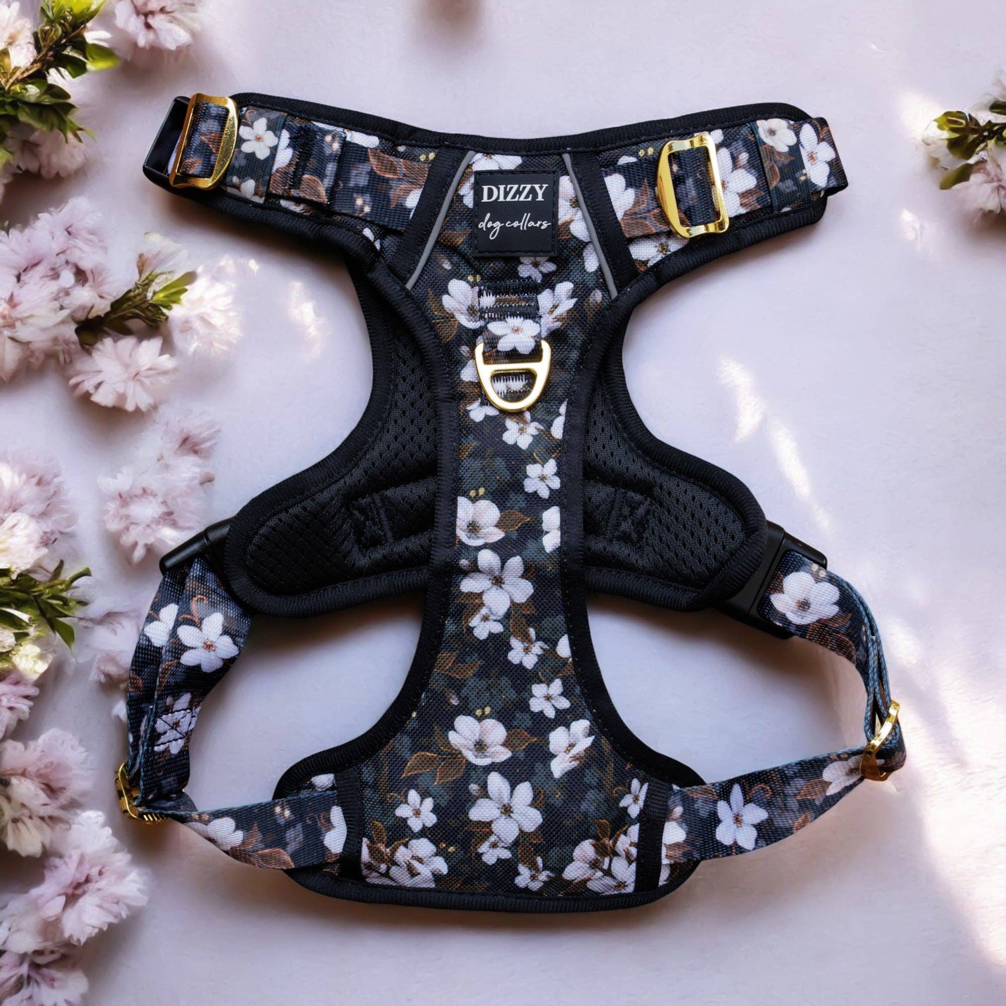 Dizzy Dog Collars - Wholesale Pet Harness - Dog - No Pull Dog Harness | Step in | Reflective | Heavy Duty | Easy Reach Handle | Midnight Cherry Blossoms4
