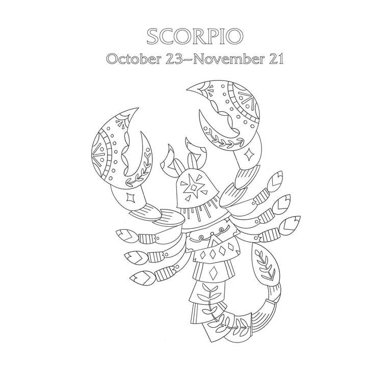 Microcosm Publishing & Distribution - Wholesale Coloring Book - Adult - Scorpio: Your Cosmic Coloring Book