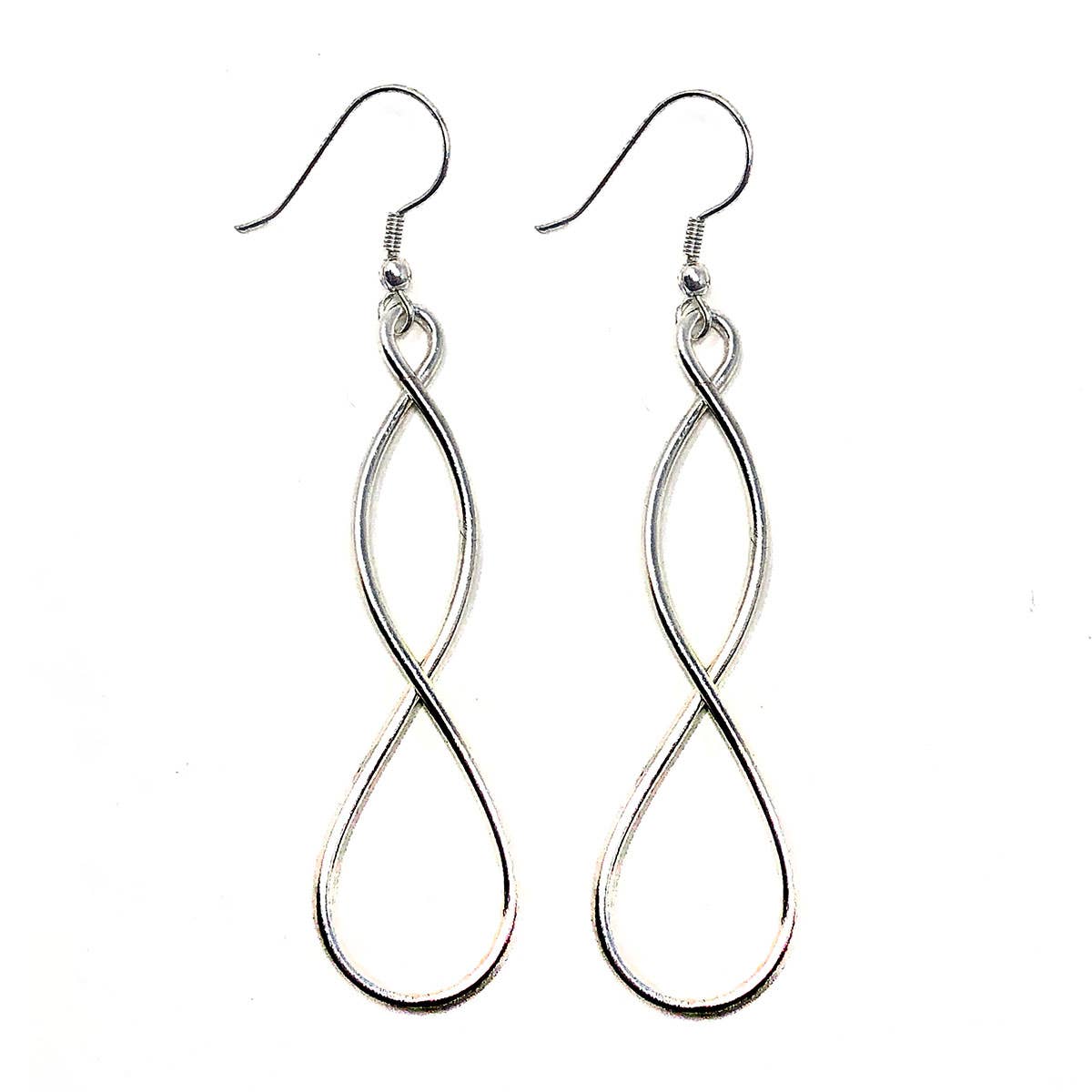 WorldFinds - Wholesale Dangle Earrings - Double Helix Earrings - Silver1