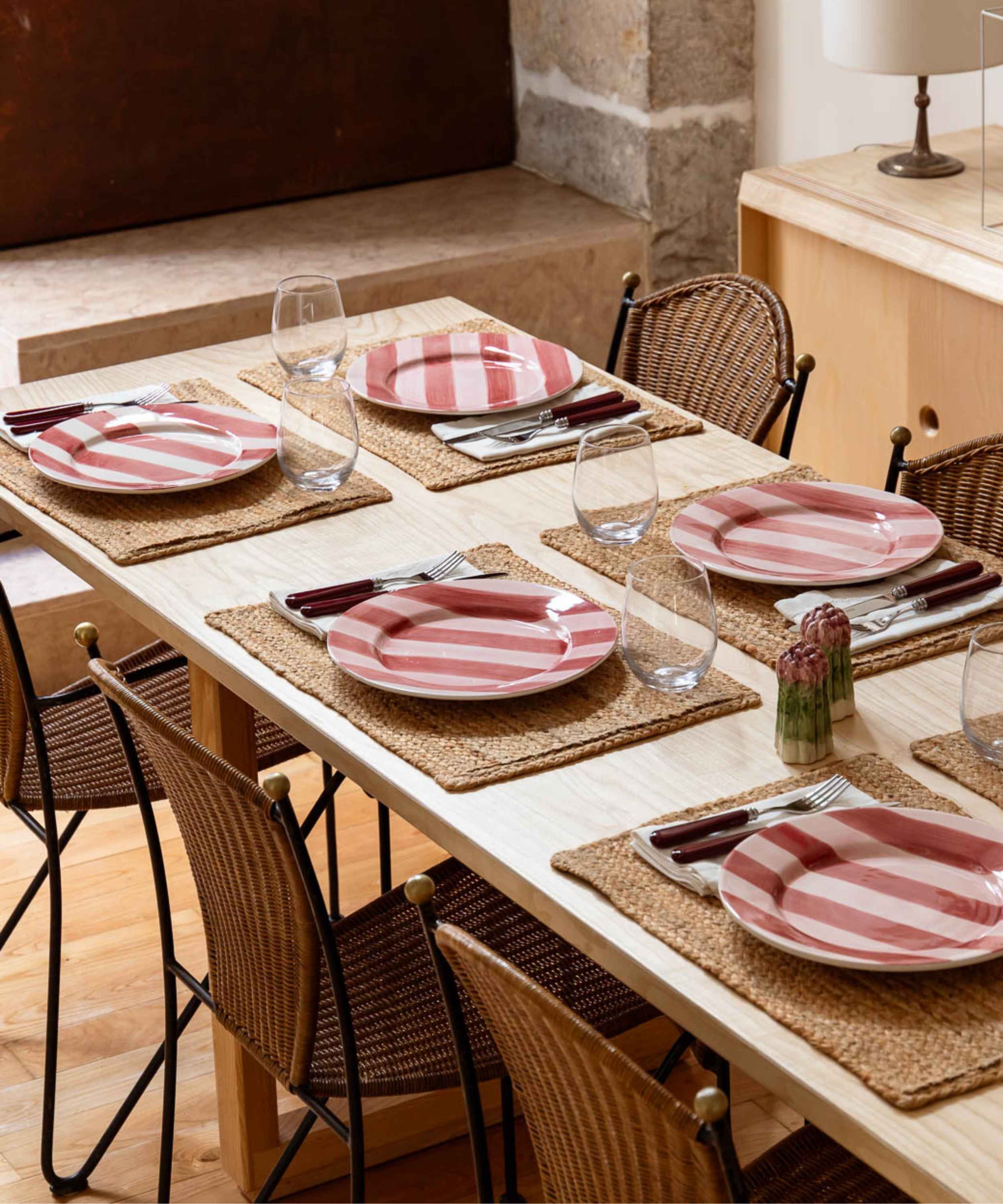 Valsa Home - Wholesale Dinner Plate - Stripes Dinner Plate WS3