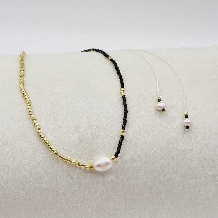 Atisha Spiritual Shop - Wholesale Beaded/Pearl Necklace - THIN ~ Miyuki glass bead necklace ~ adjustable ~ SHAMBALA sliding clasp ~4