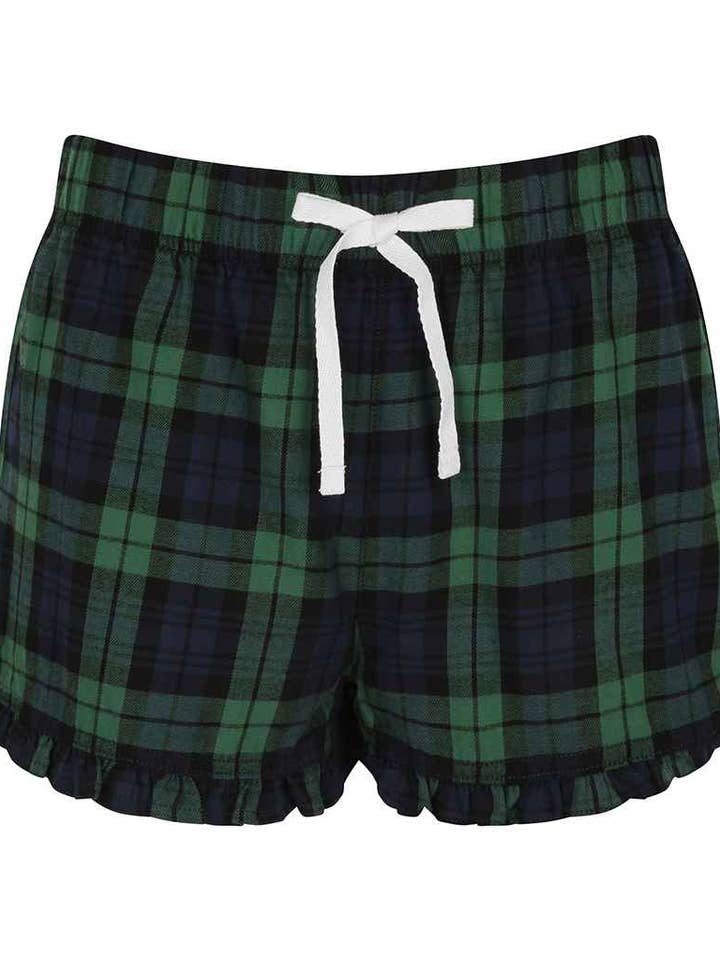 Pierre Francis - Wholesale Korte broeken - Dames - SF - Tartan shorts met ruches voor dames