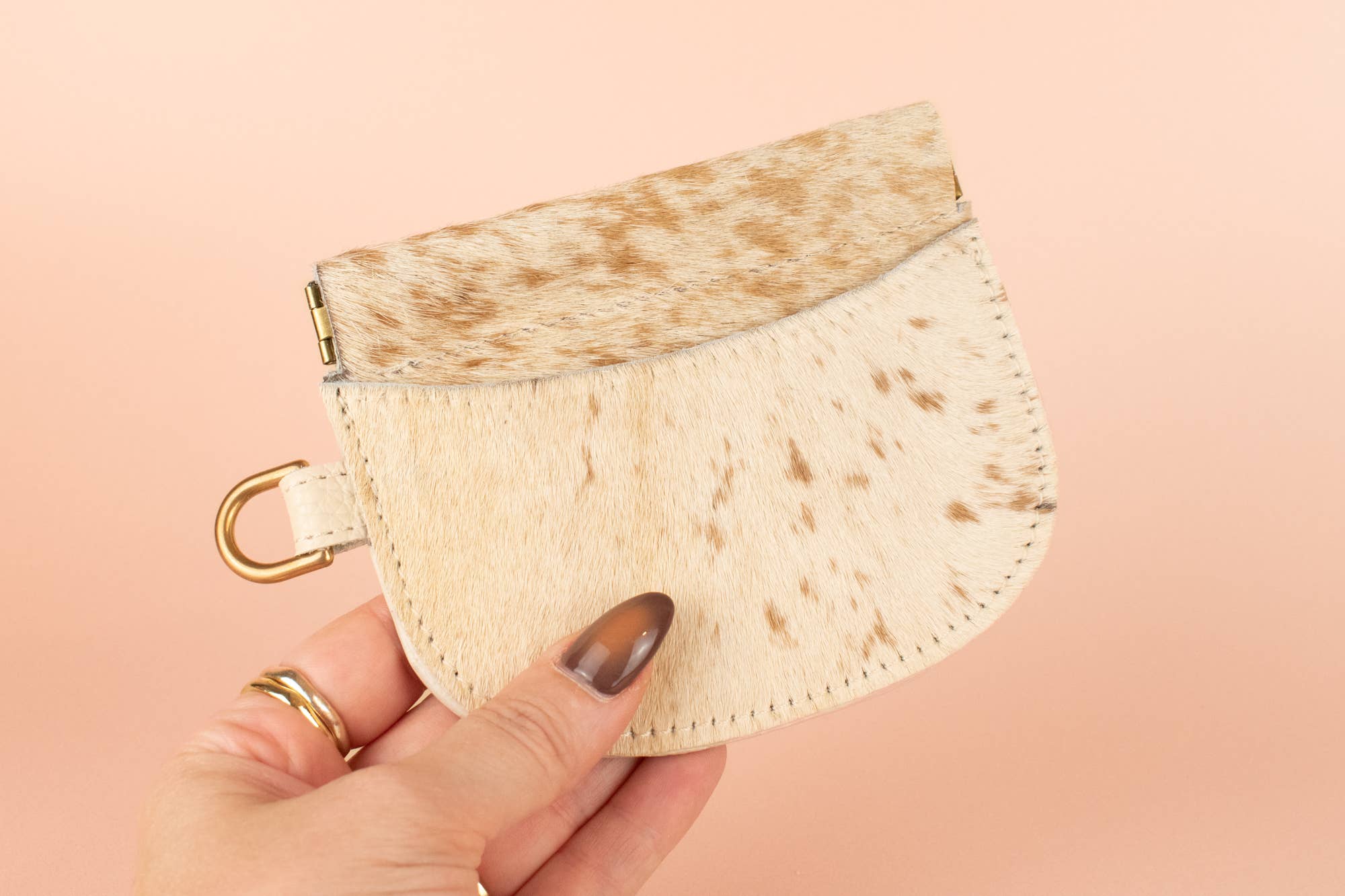 Cold Gold - Wholesale Card Holder - Women's - Hair-on-Hide Leather Wallet, Slim Western Wallet1