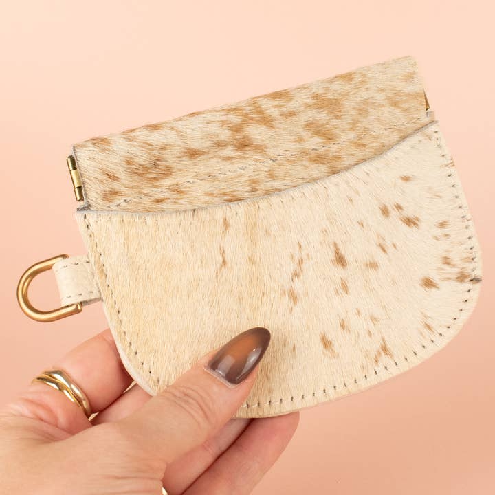 Cold Gold - Wholesale Card Holder - Women's - Hair-on-Hide Leather Wallet, Slim Western Wallet1