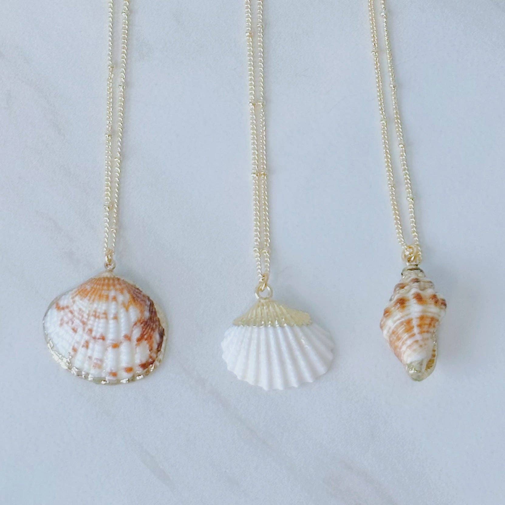 Salt & June - Wholesale Pendant/Charm Necklace - Gold seashell necklaces2