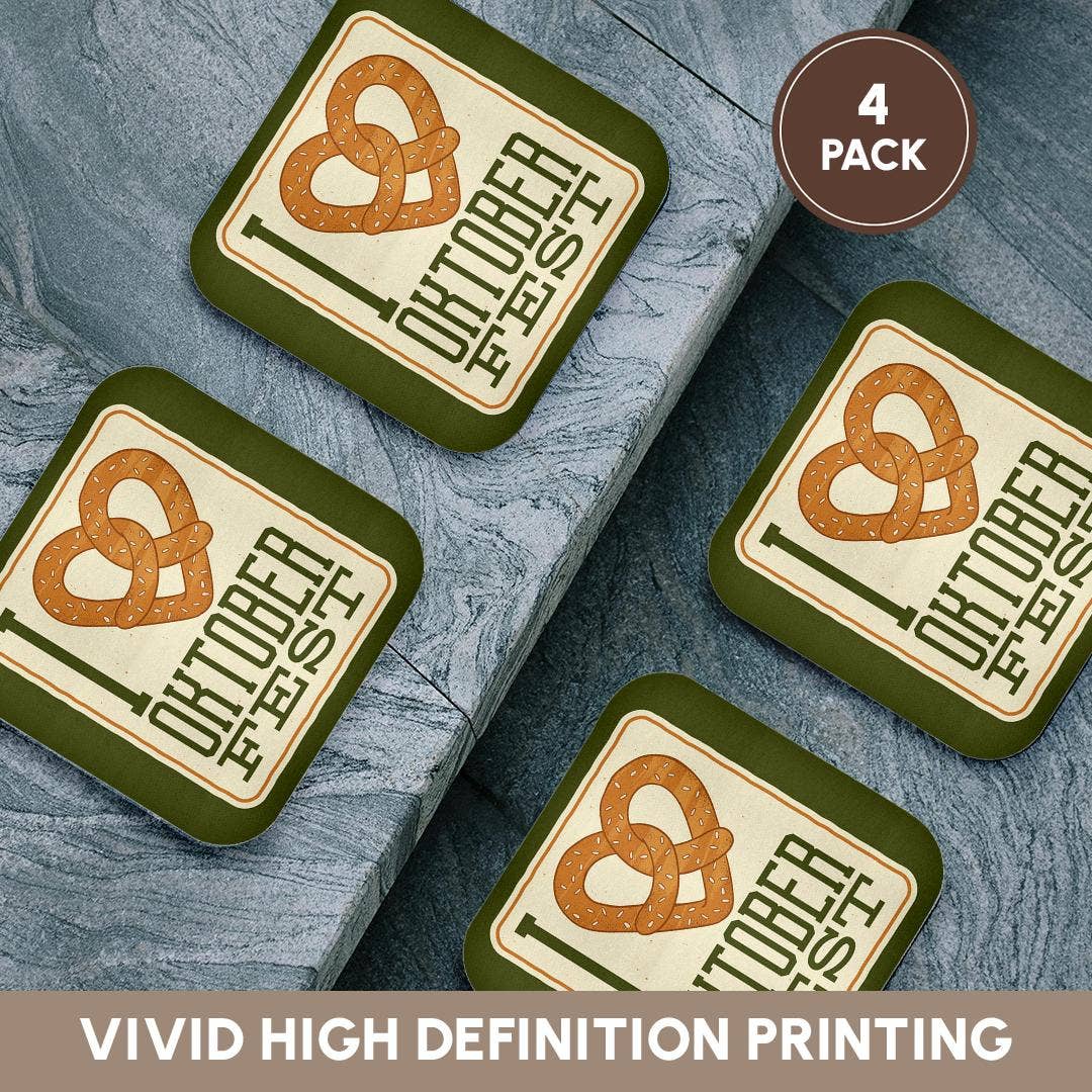 3dRose - Wholesale Coasters - 3dRose, I love Oktoberfest Pretzel, Coaster12