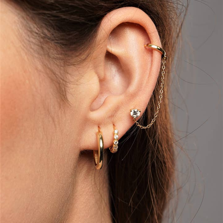 Diat - Wholesale Huggie Earrings - Bezel Earrings7