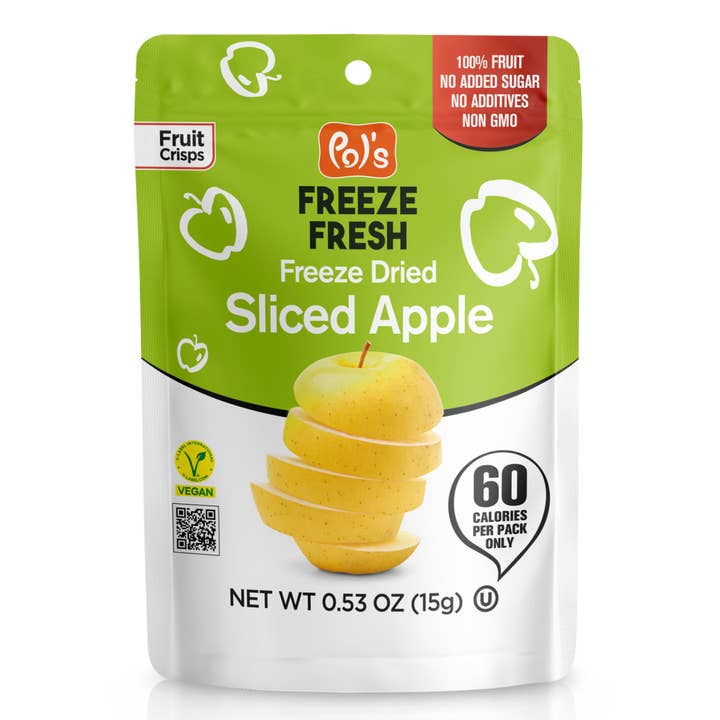 Pol's Freeze Dried Apples - 100% Fruit - GF - Kosher - Vegan for wholesale by FOOD NOTES