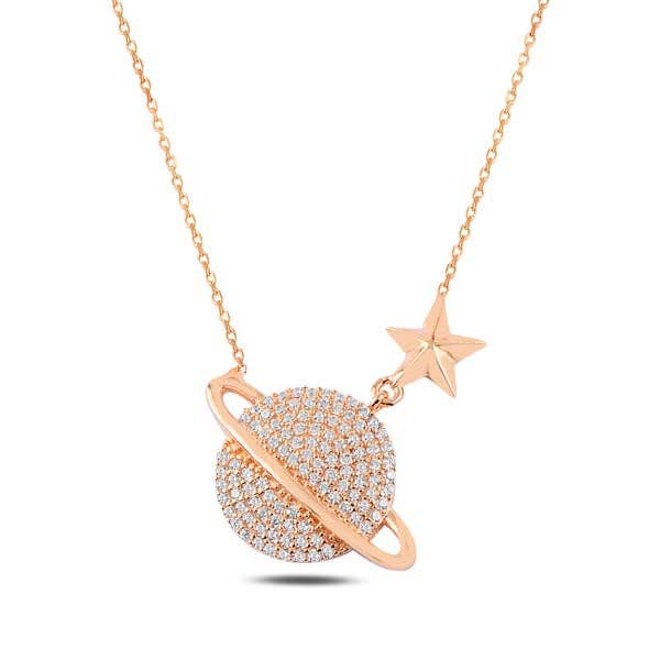 Rose hvid stjerne Saturn halskæde for engroshandel hos Valubia