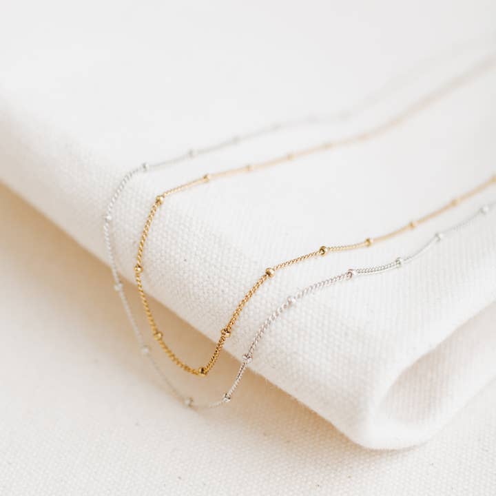 Bel Kai - Wholesale Link & Chain Necklace - Satellite Bead Chain Plated Gold or Plated Silver
