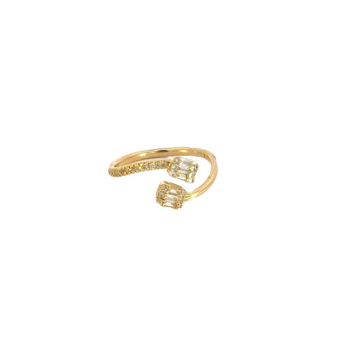 Anello a Doppia Linea di Diamanti in Oro Massiccio 14k. RFD17529 per la vendita all'ingrosso da parte di Tresor Jewelry Inc.