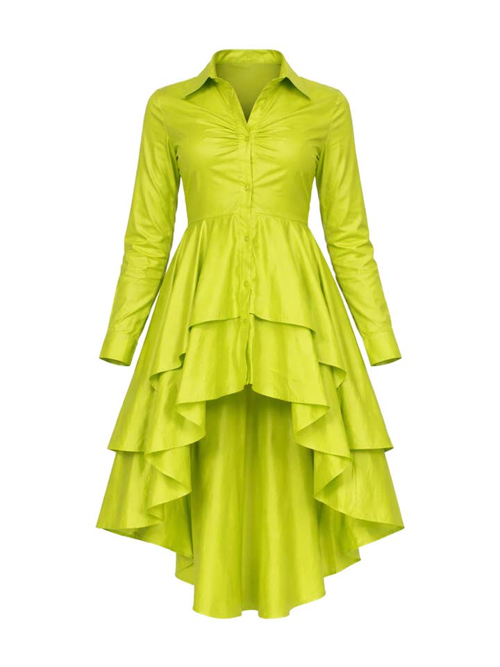 Camisa Alta Baixa Peplum Button por atacado de RIVIR