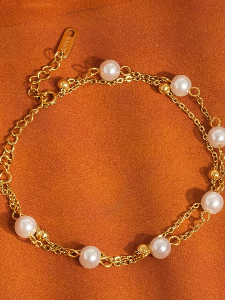 Gilles 18K Non-Tarnish-Layered Pearl Bracelet for wholesale by Flânerie by MAIQ