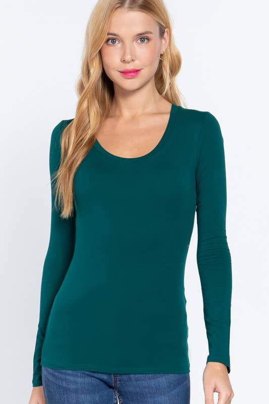 Active Basic | Active USA - Wholesale Knit Top - Women's - Long Sleeve Scoop Neck Top21