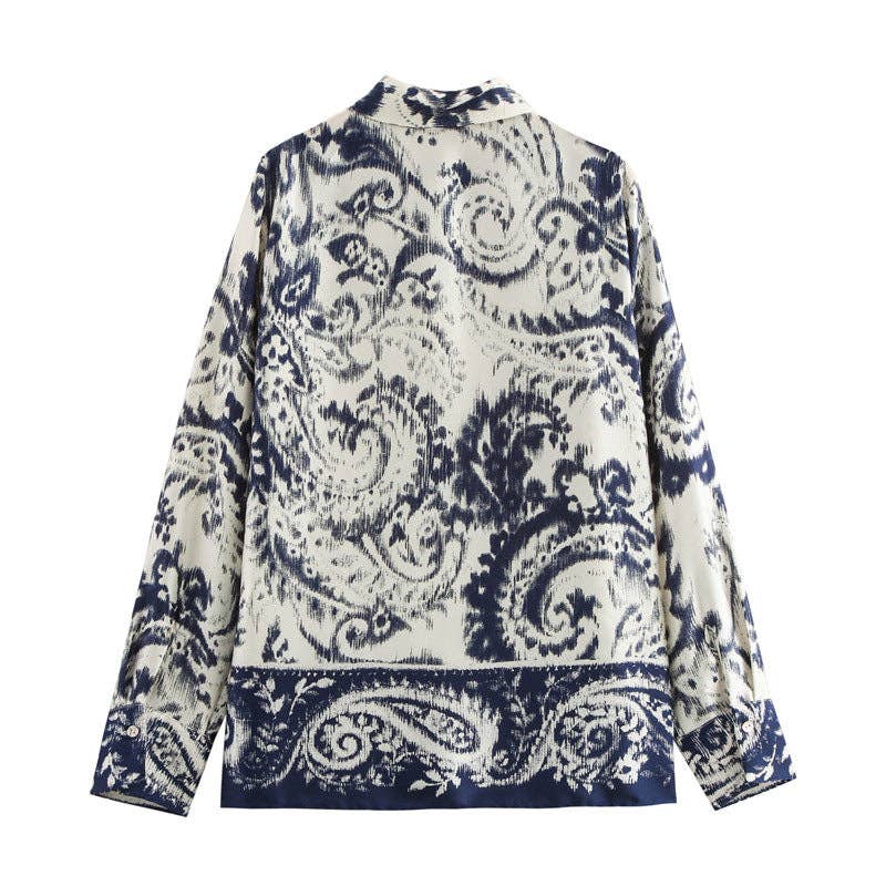 Marayn - Wholesale Lounge Set - Women's - Autumn Silk Print Set Elegant  Effortless Style12