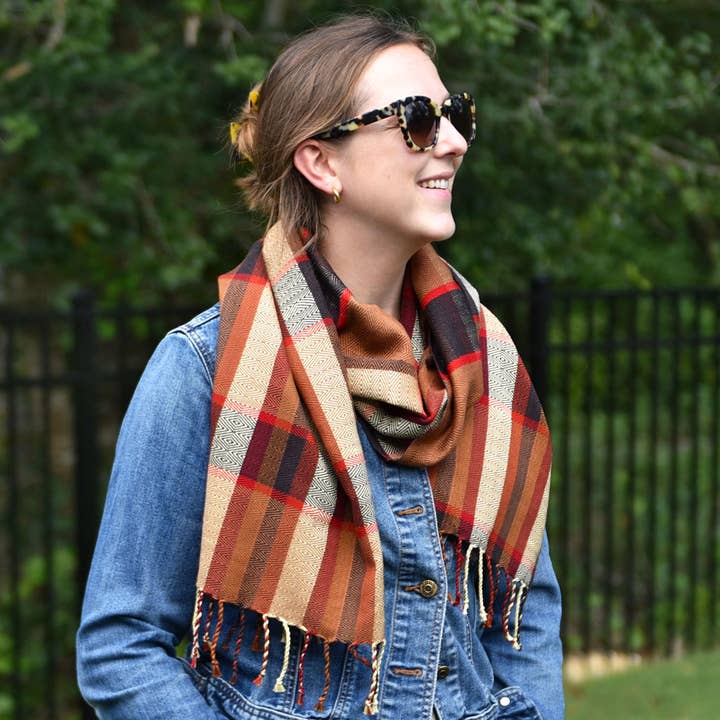 Handwoven Guatemalan Cozy Cotton Scarf for wholesale by Mayamam Weavers