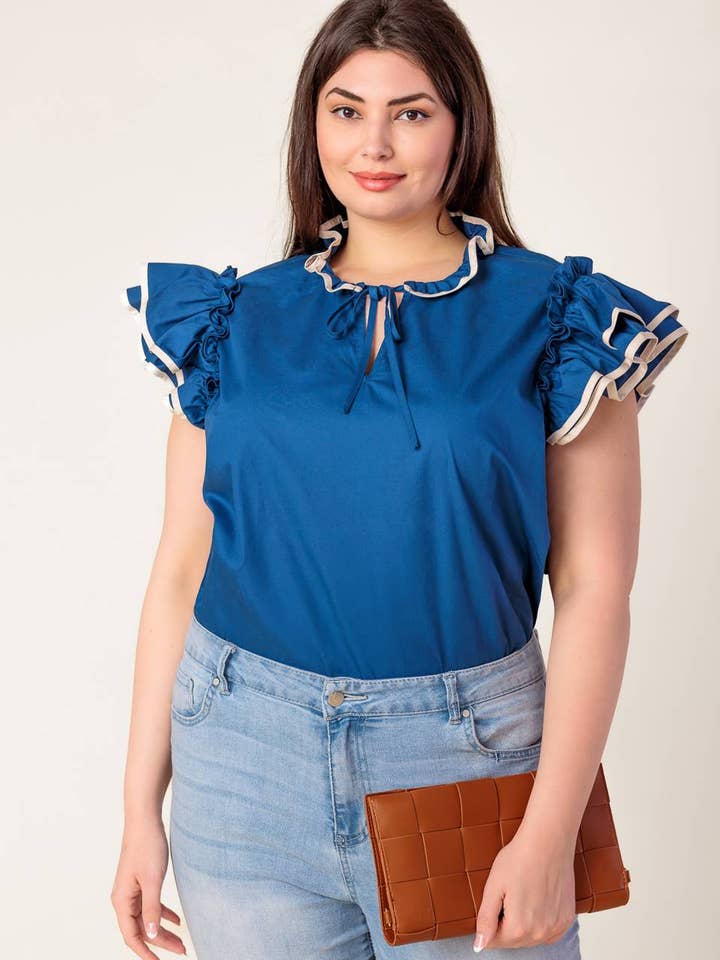 Un haut tissé solide - IT13651-P pour la vente par FLYING TOMATO