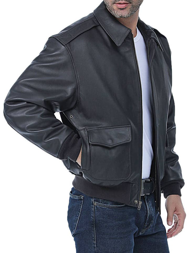 Landing Leathers Premium Air Force A-2 Fliegerjacke aus Ziegenleder für Herren für den Großhandel von Landing Leathers