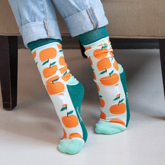 Crew Socks, Appley Ever After for wholesale by Woven Pear