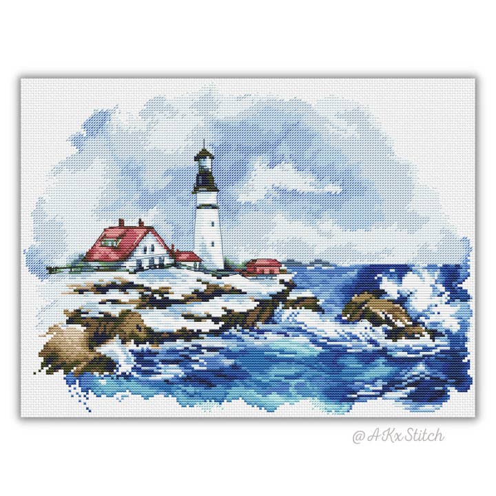 Lighthouse Cross Stitch Kit for wholesale by AKxStitch