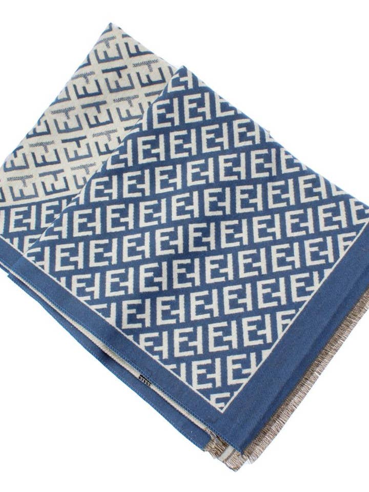 Sciarpa Rettangolare con Frange a Motivo Monogramma LVSC-143 per la vendita all'ingrosso da parte di anbfashion