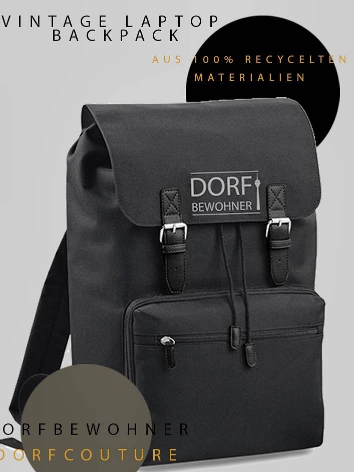 Villagers — Düsseldorf laptop backpack/ black for wholesale by Rheinkreativ