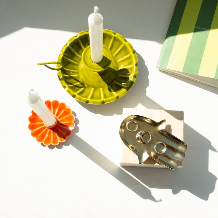 Helio Ferretti Candles & Co. - Wholesale Candle Holder - GREEN CANDLEHOLDER HF2