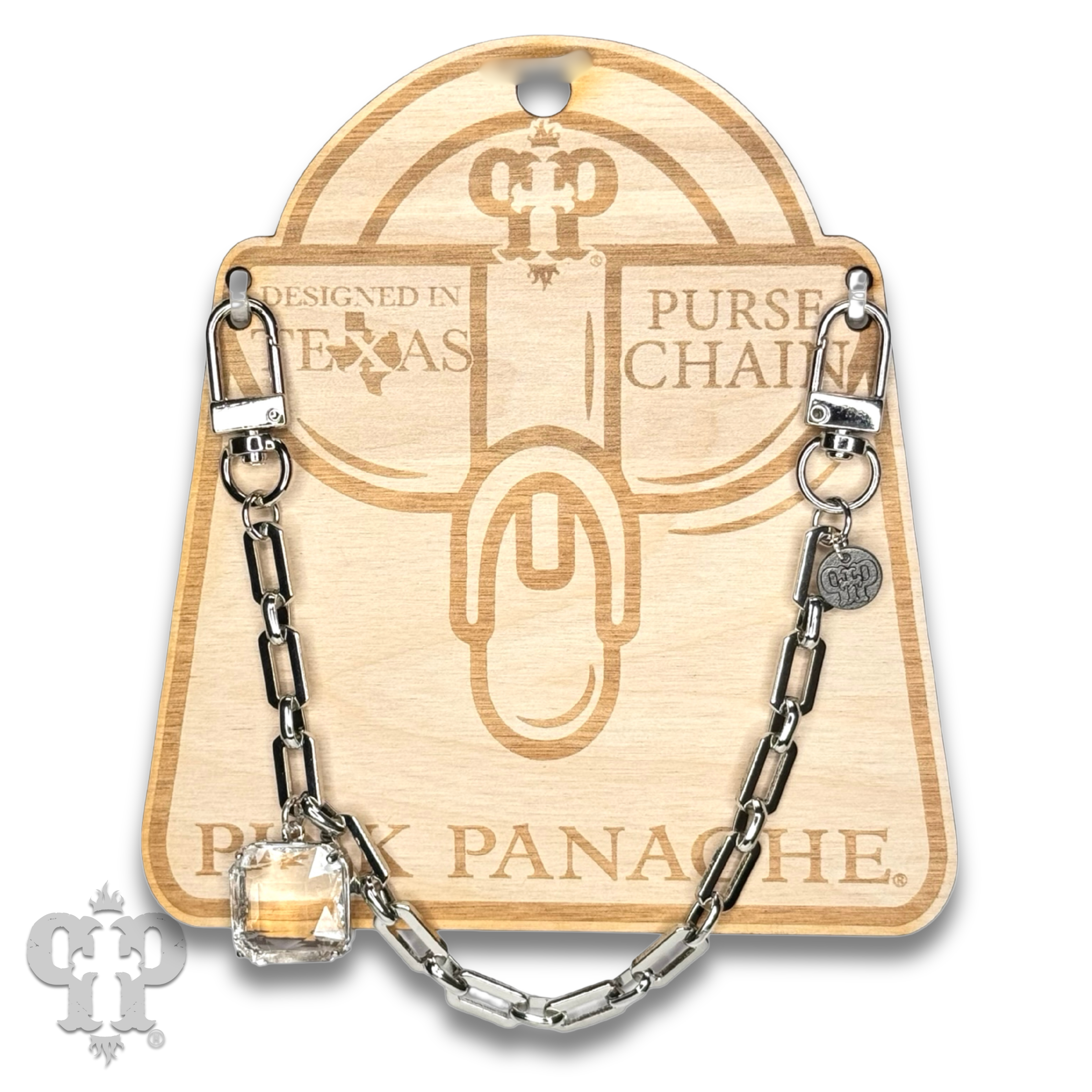 Pink Panache Brands - Wholesale Purse/Bag Accessory - Women's - Square link purse chain with clear crystal charm1