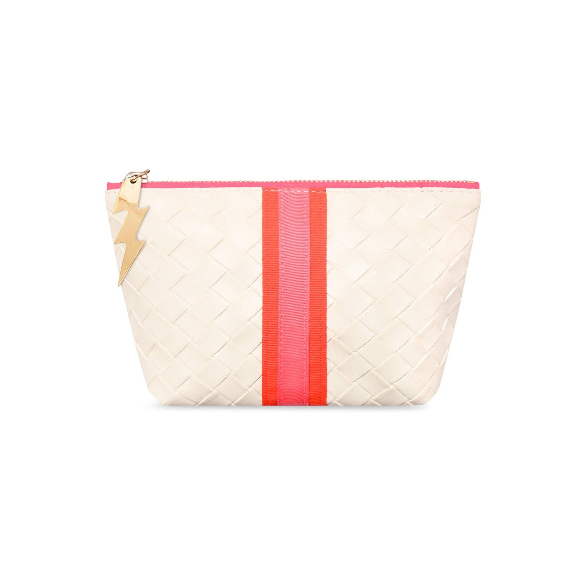 Cockatoo – wholesale Make-up/cosmetic bag – SMALL CREAM WEAVE EFFECT BAG0