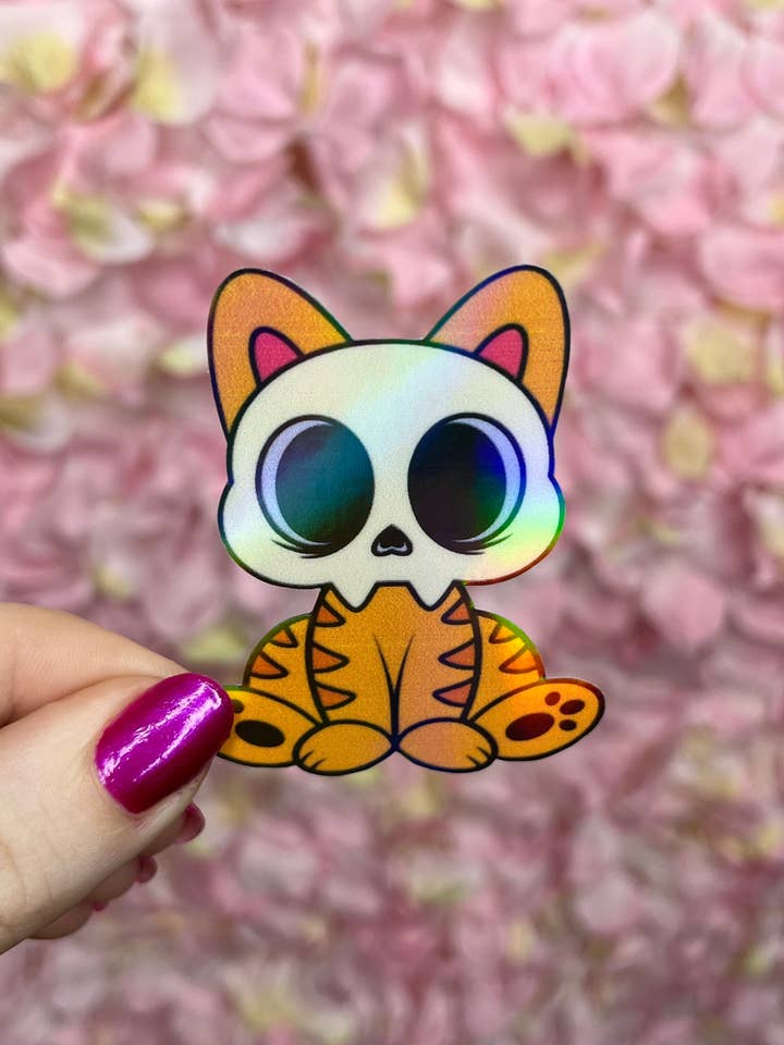Pegatinas holográficas de Halloween hechas a mano de Spooky Cats para venta al por mayor de 13resinswhy