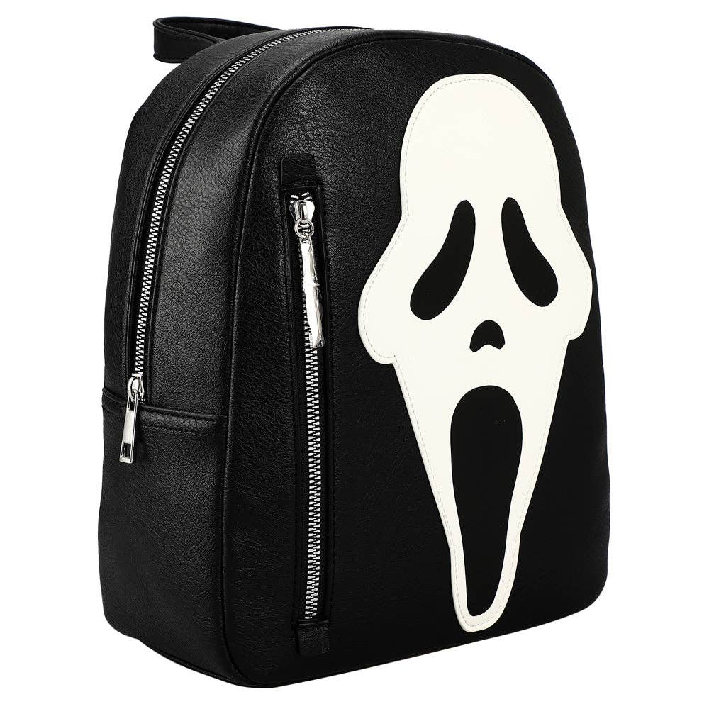 Bioworld Merchandising - Wholesale Backpack - Women's - Ghostface Glow in the Dark Horror Movie Character 11-inch Black Mini Backpack2