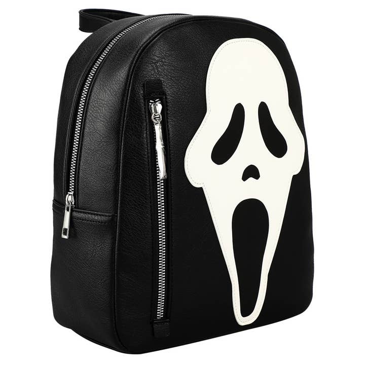 Bioworld Merchandising - Wholesale Backpack - Women's - Ghostface Glow in the Dark Horror Movie Character 11-inch Black Mini Backpack2