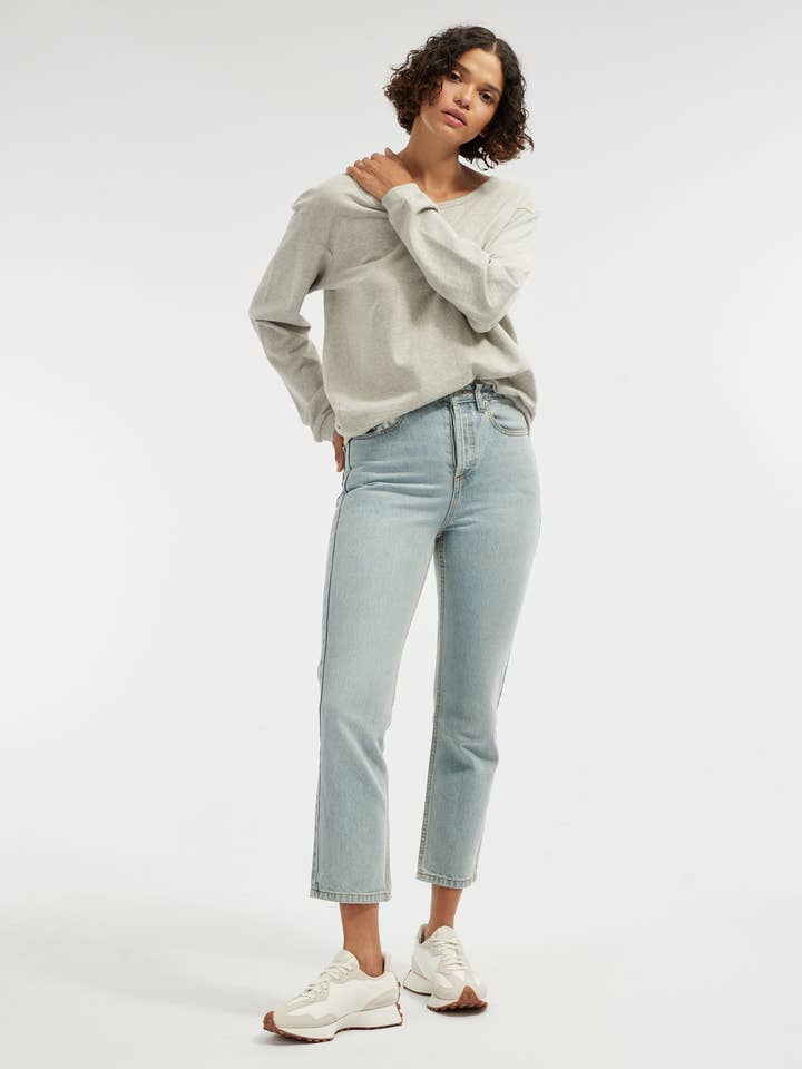 Jessie Crew Neck Sweater - Grey for wholesale on Faire3
