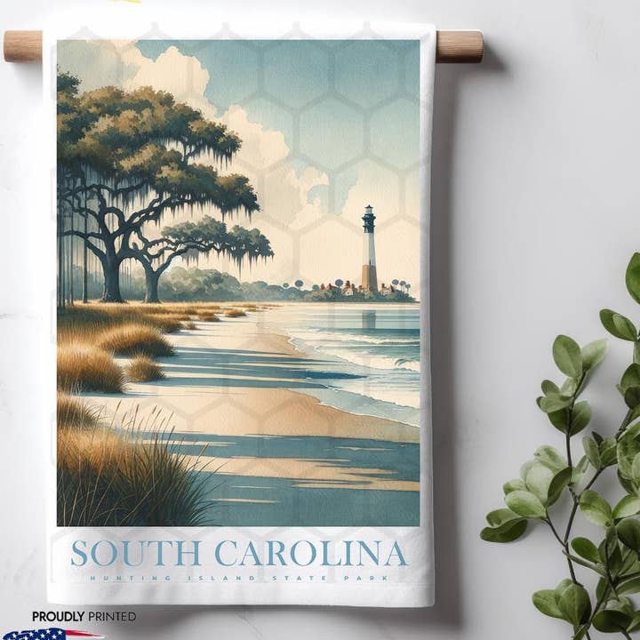 South Carolina Landmark & Landscape Akvarell Kökshandduk för wholesale av ADDLE iNK